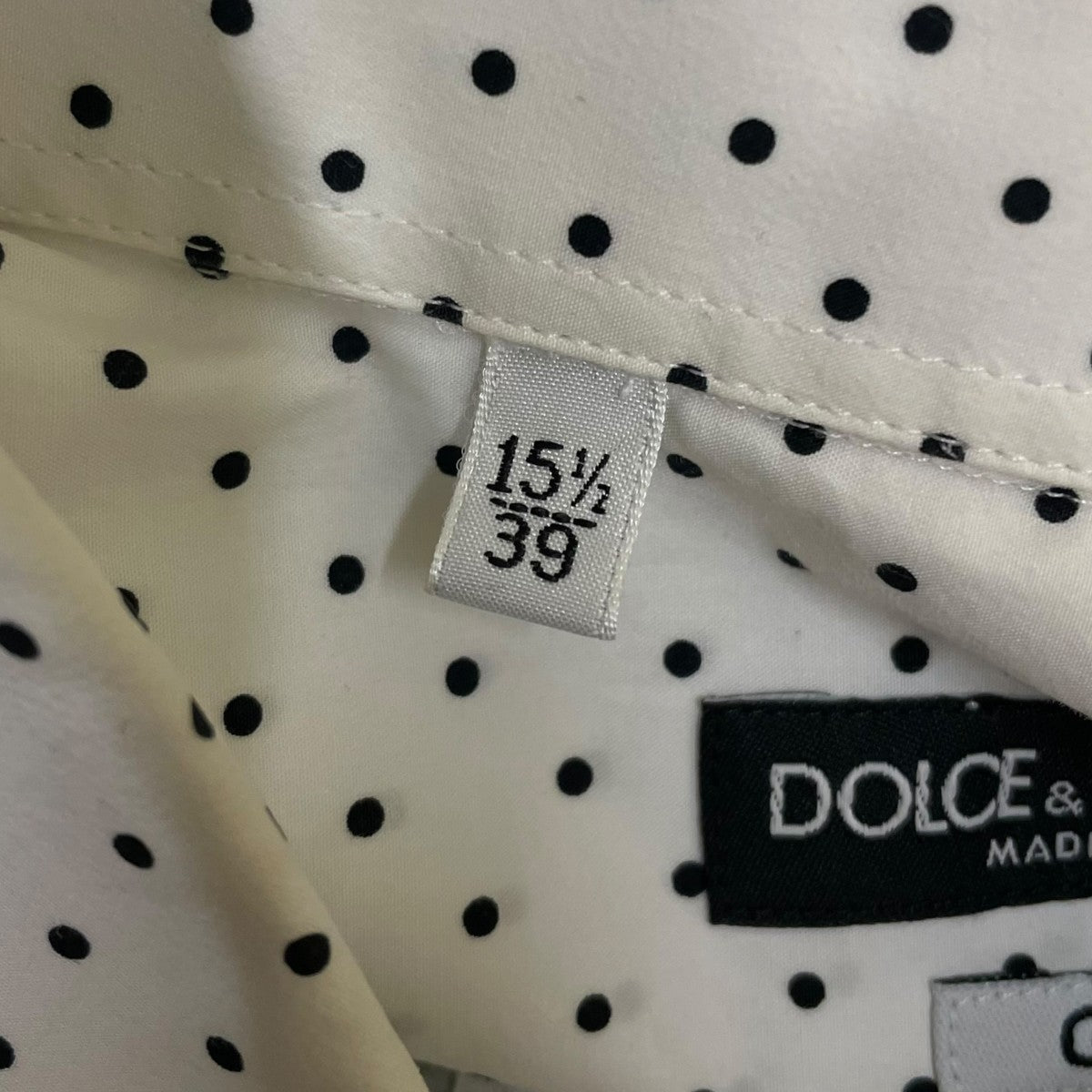 DOLCE ＆ GABBANA 切替 ドット柄 コットンシャツ 長袖シャツG5DA2T 古着・中古-6枚目のアイテム画像