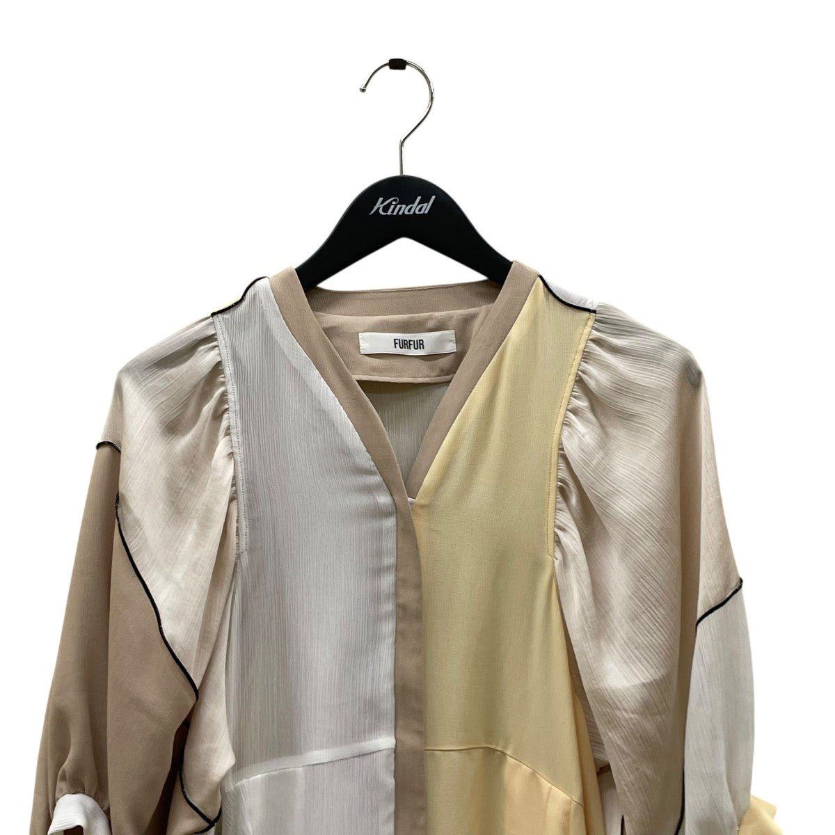 パッチワークワンピース7分袖ワンピースRWF0201074