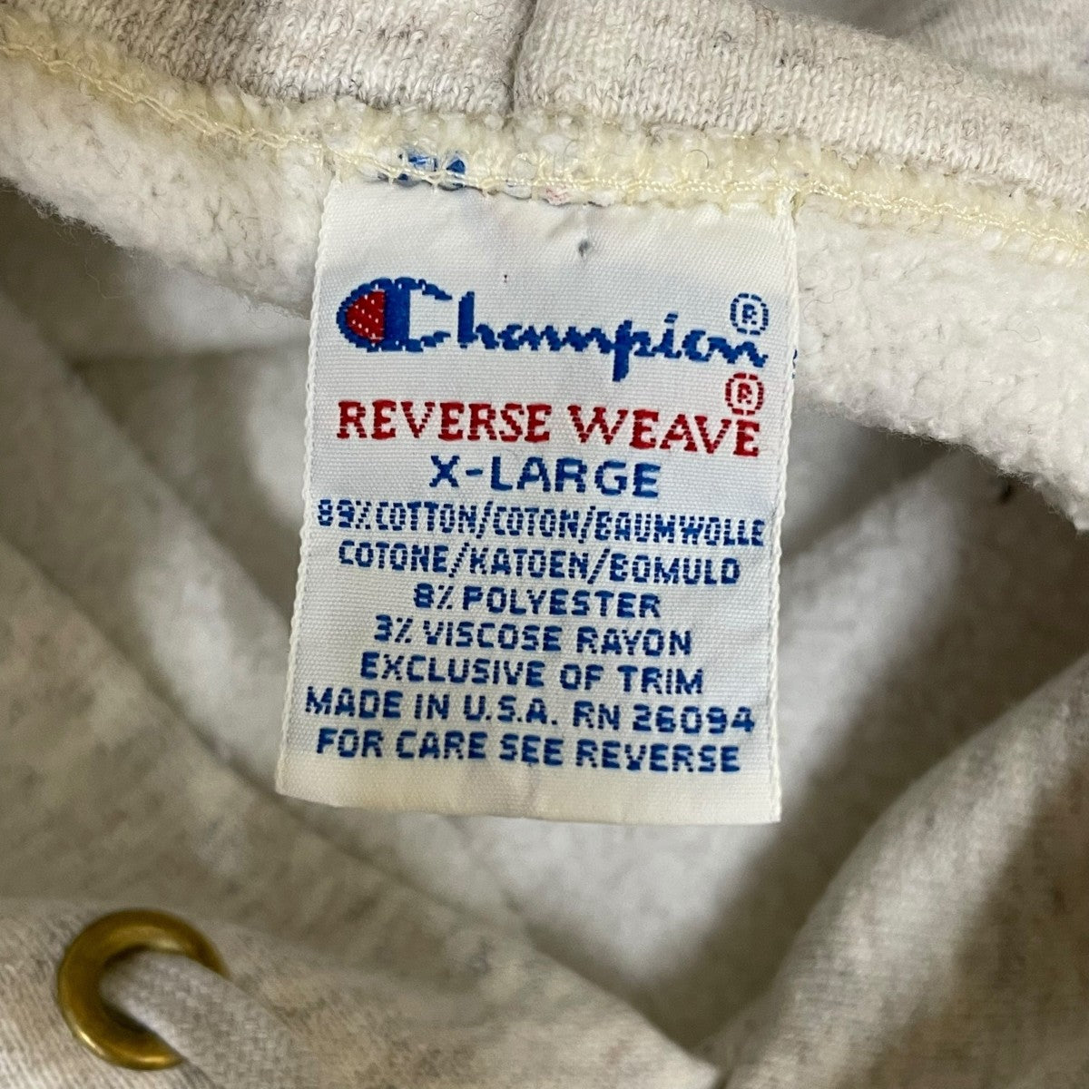 Champion(チャンピオン) リブ切替 90S 刺繍タグリバースウィーブ プル