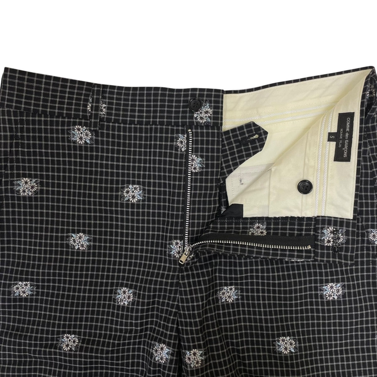 COMME des GARCONS HOMME PLUS 花柄 チェック柄 ハーフパンツ ショートパンツPO-P012 古着・中古-4枚目のアイテム画像