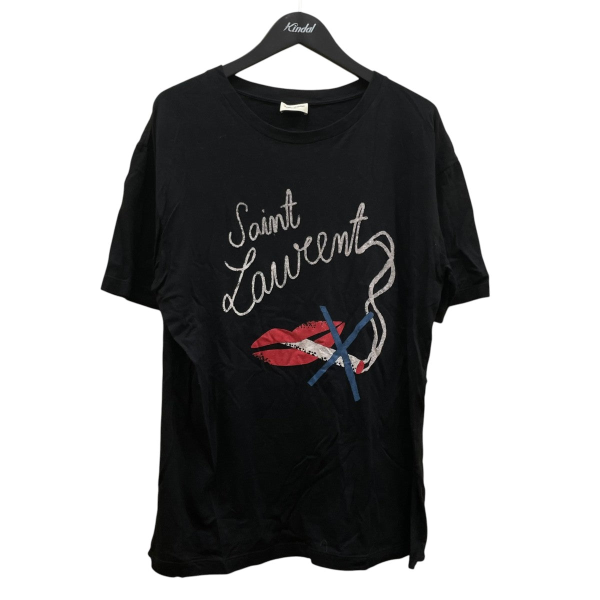 Saint Laurent Paris 17SSSMOKING KILLS TEEロゴプリント 半袖Tシャツ コットンTシャツTV63 482676 YB1HU 1004 古着・中古-1枚目のアイテム画像