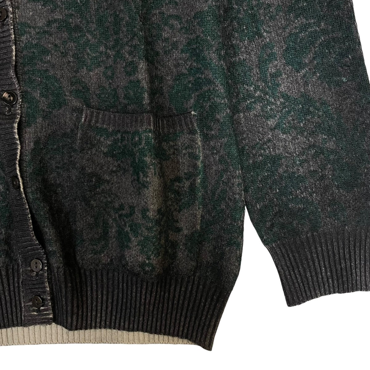 カシミヤニット総柄カーディガン