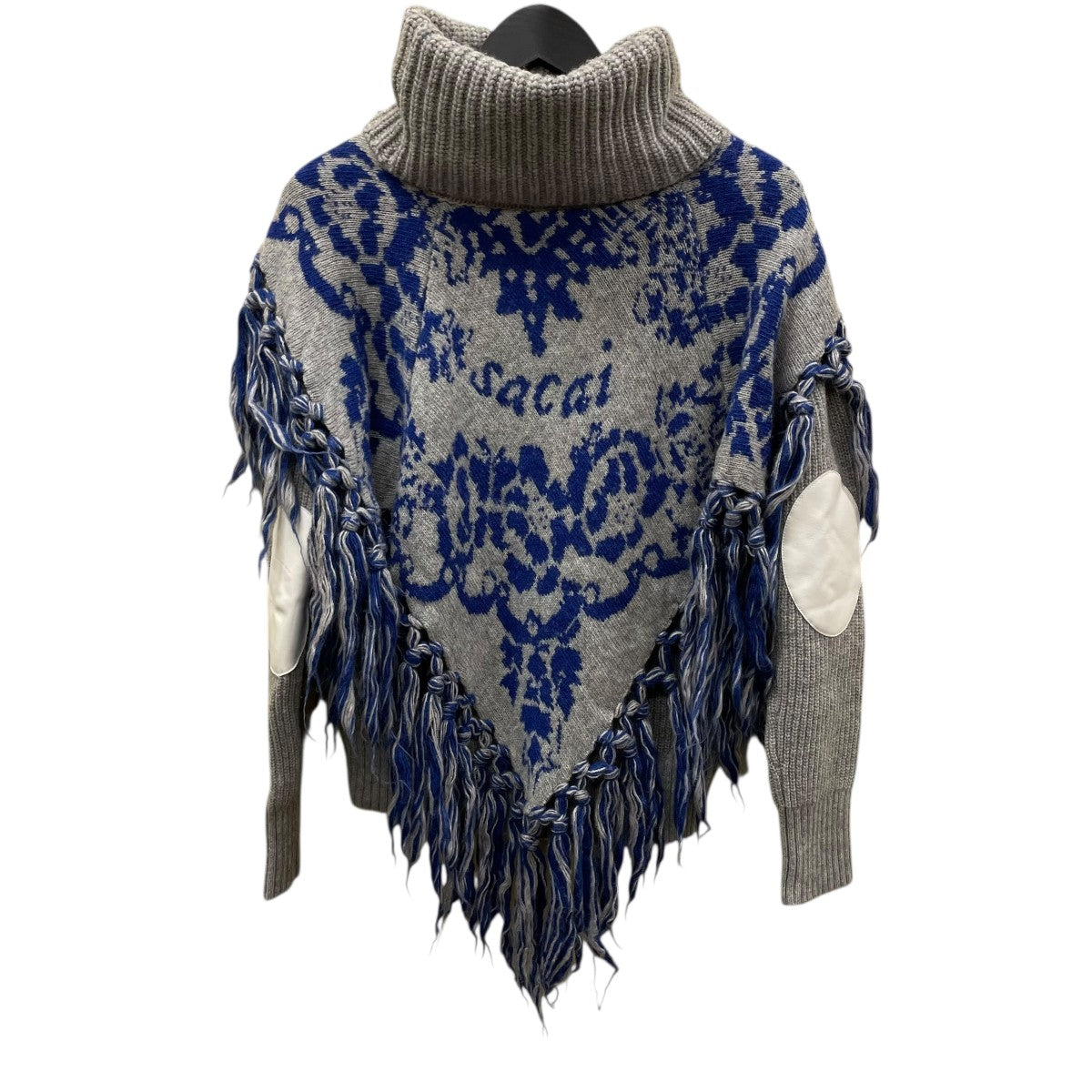 sacai グレー オフショルダー セーター SACAI サカイ クルーネック カシミヤ ニット Sweater セーター