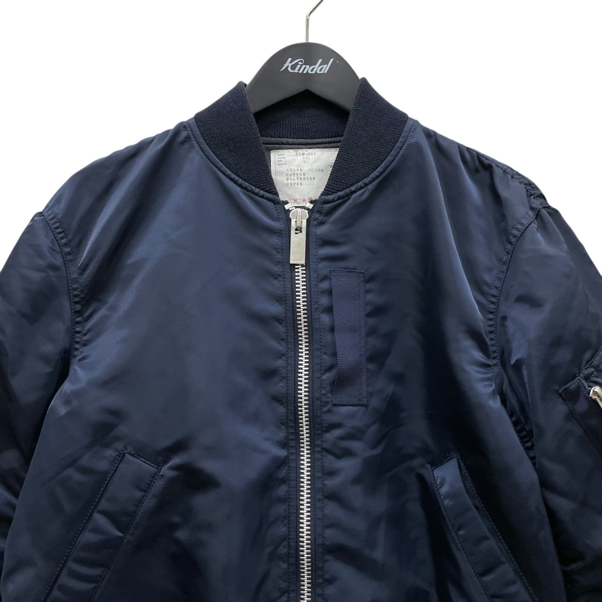 ＜sacai＞MA―1 ブルゾン　レディス　ネイビー sacai(サカイ) MA-1ジャケットSCW 001 SCW 001 ネイビー サイズ