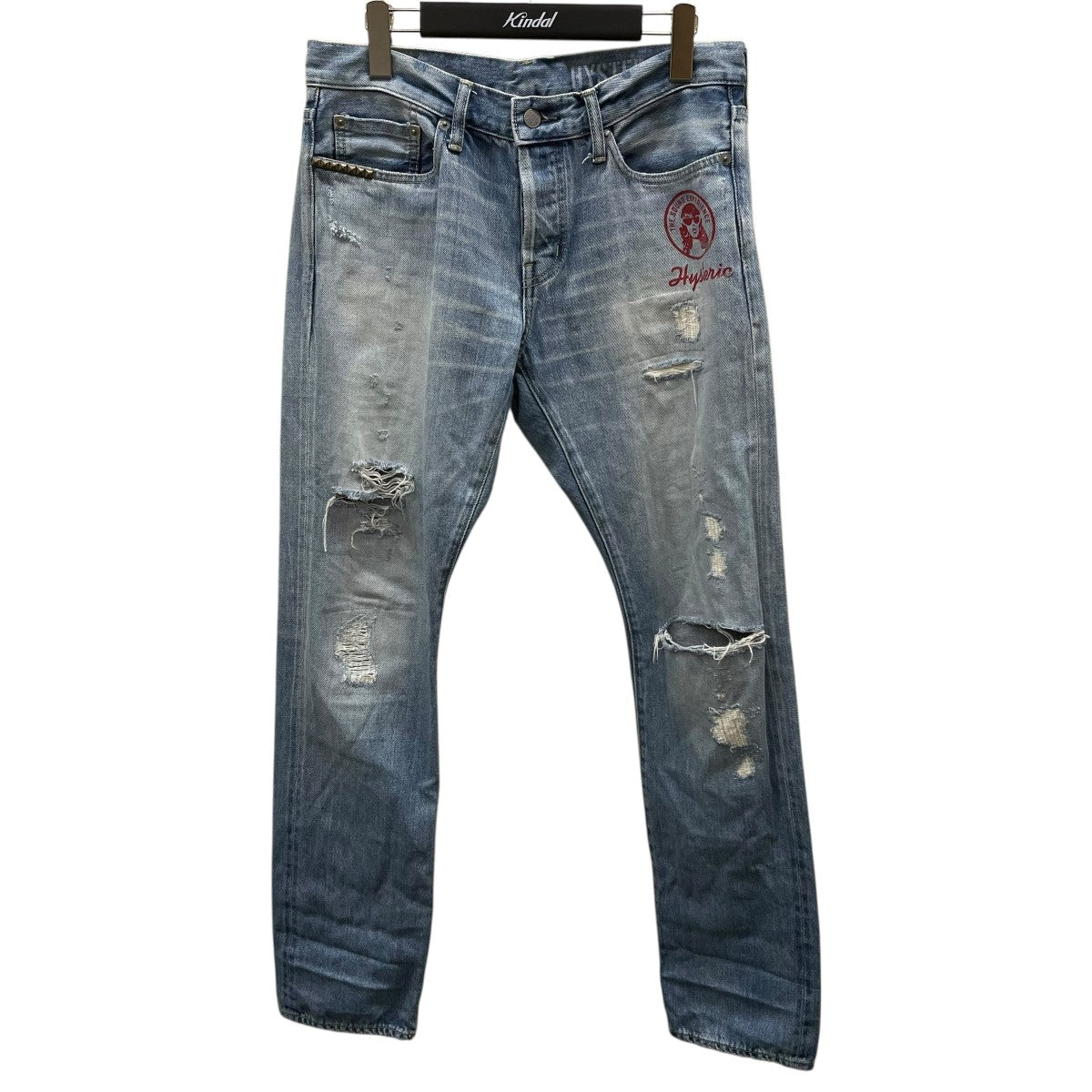 Hysterics ダメージ加工 デニム S スキニー ストレート Hysteric Glamour(ヒステリックグラマー) ダメージ加工デニム