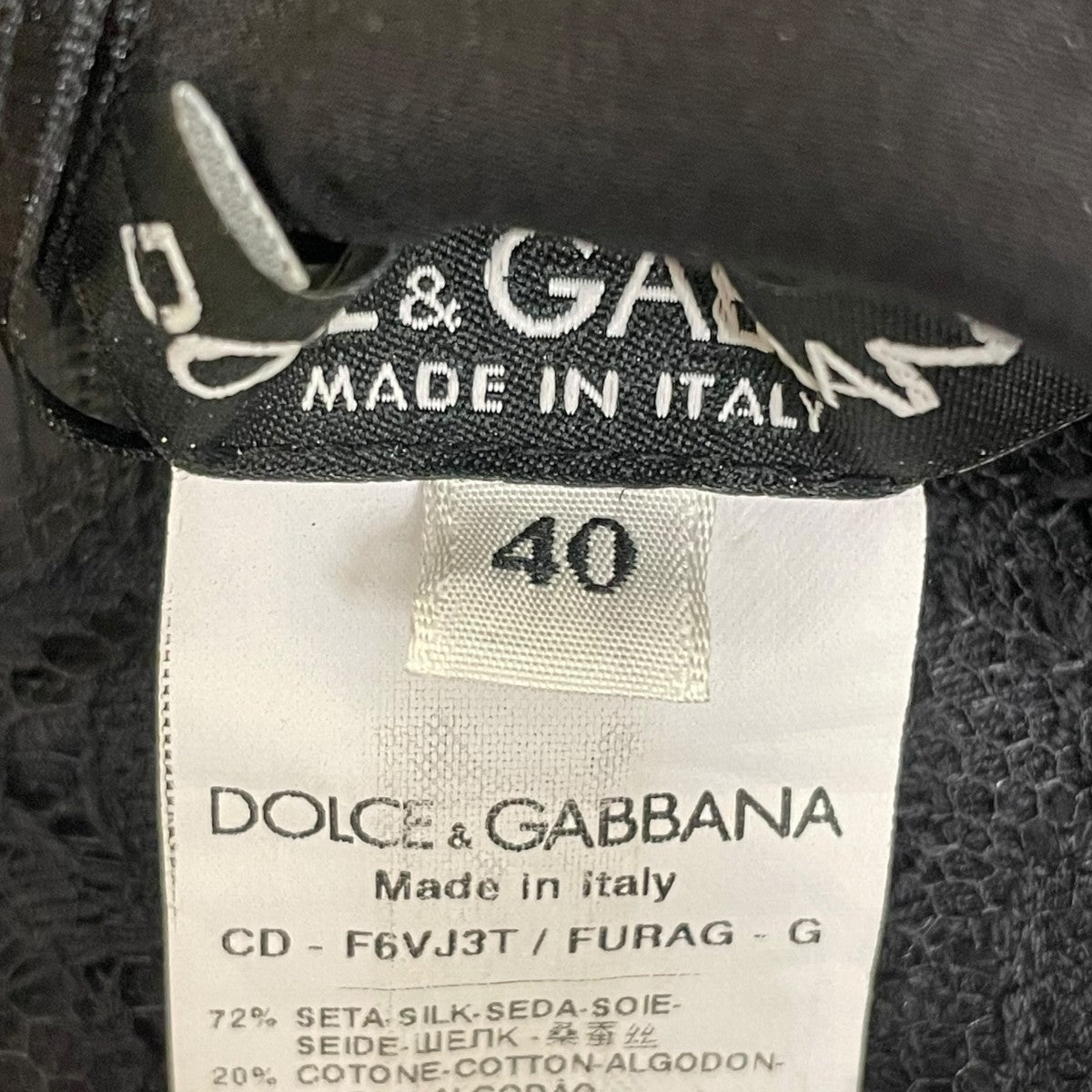 DOLCE ＆ GABBANA シルク コットン レース 半袖ワンピース 膝丈ワンピースF6VJ3T 古着・中古-6枚目のアイテム画像