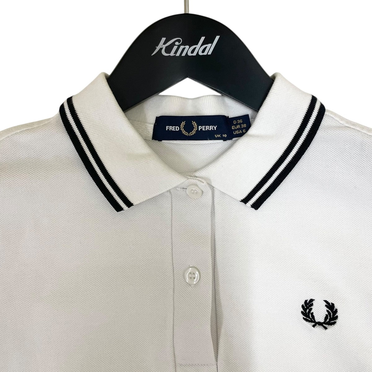 FRED PERRY ロゴ刺繍 半袖ポロシャツ ブラウス 古着・中古-3枚目のアイテム画像