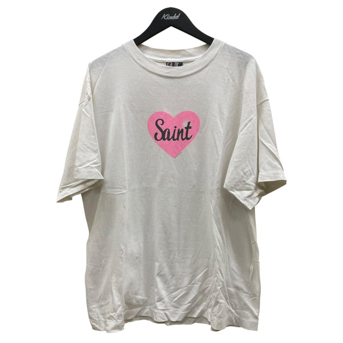 SAINT MICHAEL HEART SAINT SS TEEハート ロゴ プリント ヴィンテージ加工 半袖Tシャツ コットンTシャツSM-HR1-0000-019 古着・中古-1枚目のアイテム画像