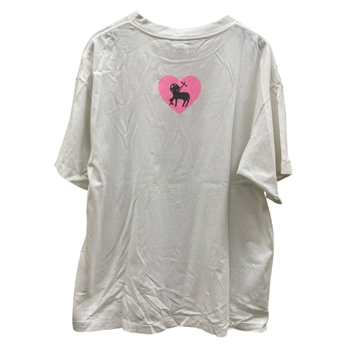 SAINT MICHAEL HEART SAINT SS TEEハート ロゴ プリント ヴィンテージ加工 半袖Tシャツ コットンTシャツSM-HR1-0000-019 古着・中古-2枚目のアイテム画像