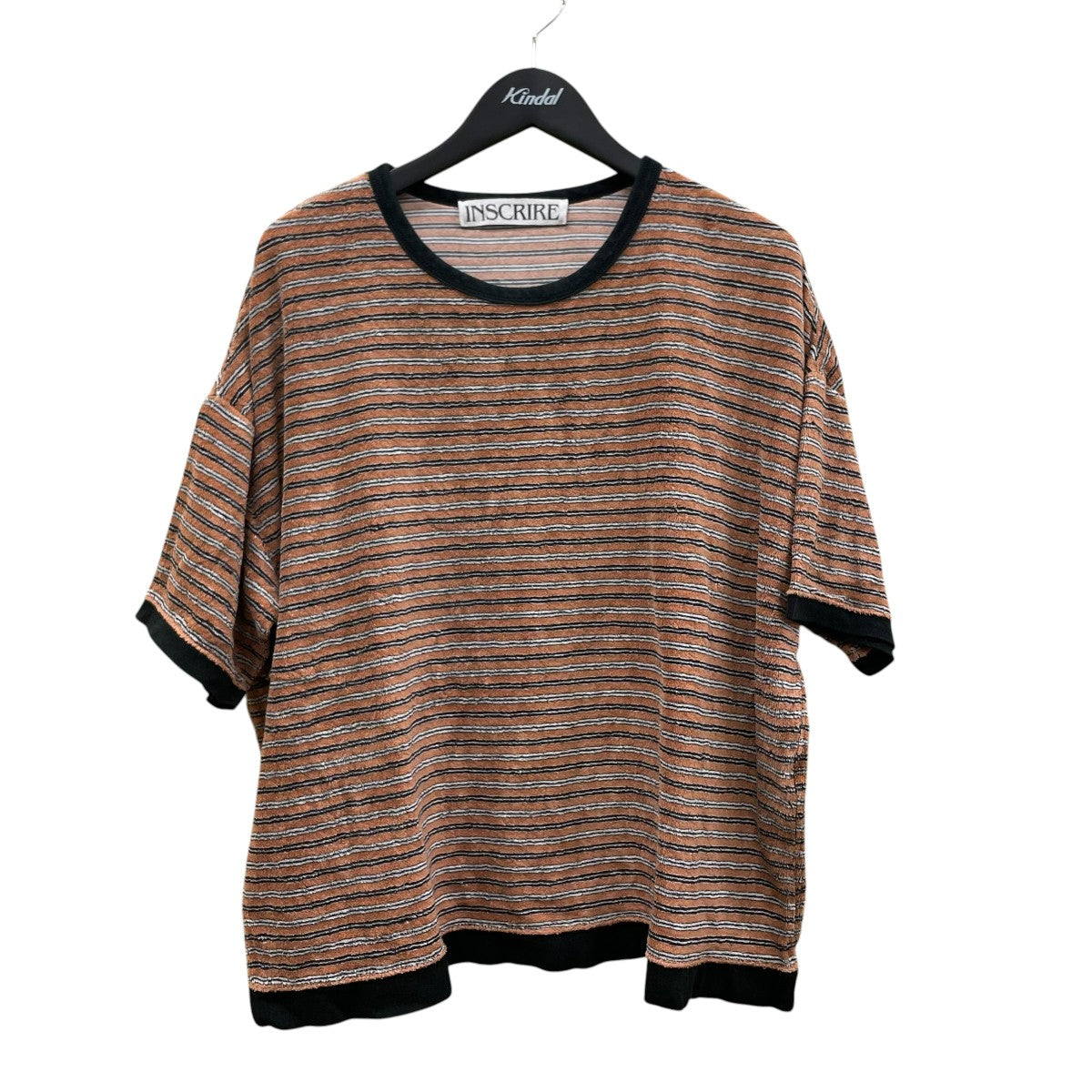 INSCRIRE 20SSパイルボーダーTTシャツI22SS CUT11A 古着・中古-1枚目のアイテム画像
