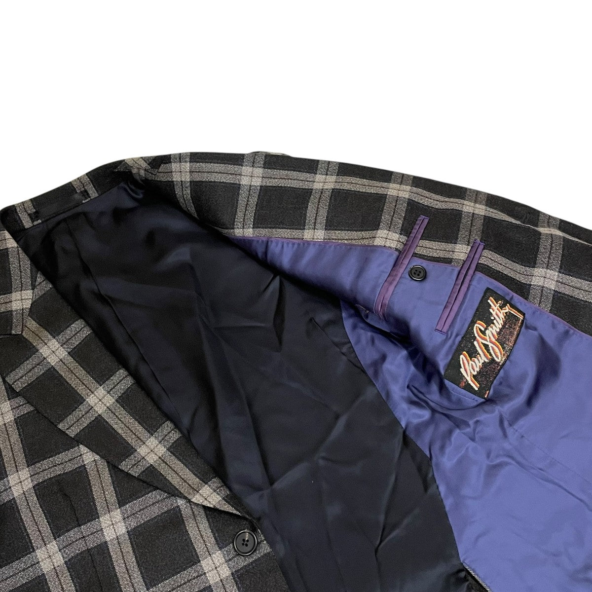 【現行タグ】Paul smith di pray ブラックウォッチチェックスーツ Paul Smith タータンチェックセットアップスーツ233105 233105 グレー