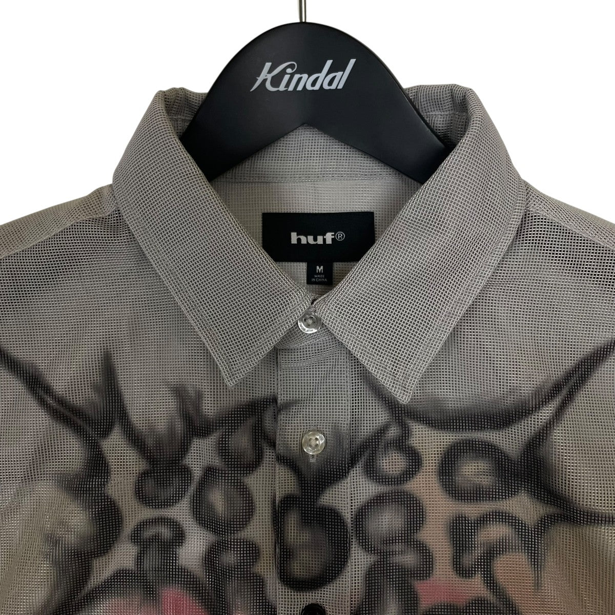 HUF RYOTA DAIMONグラフィックプリント メッシュ 半袖シャツ 古着・中古-3枚目のアイテム画像