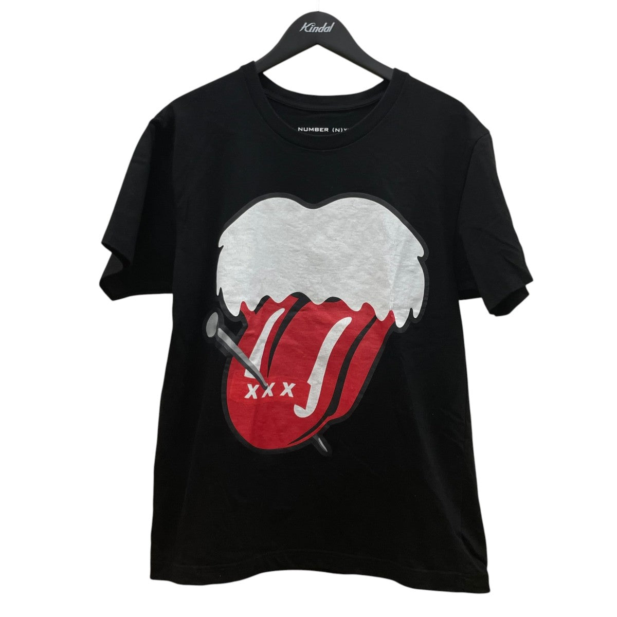GOD SELECTION XXX 唇 プリント バックプリント 半袖Tシャツ コットンTシャツ 古着・中古-1枚目のアイテム画像