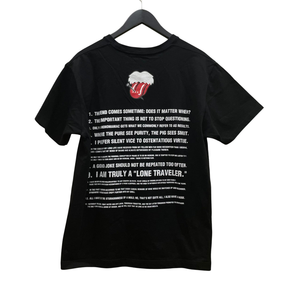 GOD SELECTION XXX 唇 プリント バックプリント 半袖Tシャツ コットンTシャツ 古着・中古-2枚目のアイテム画像
