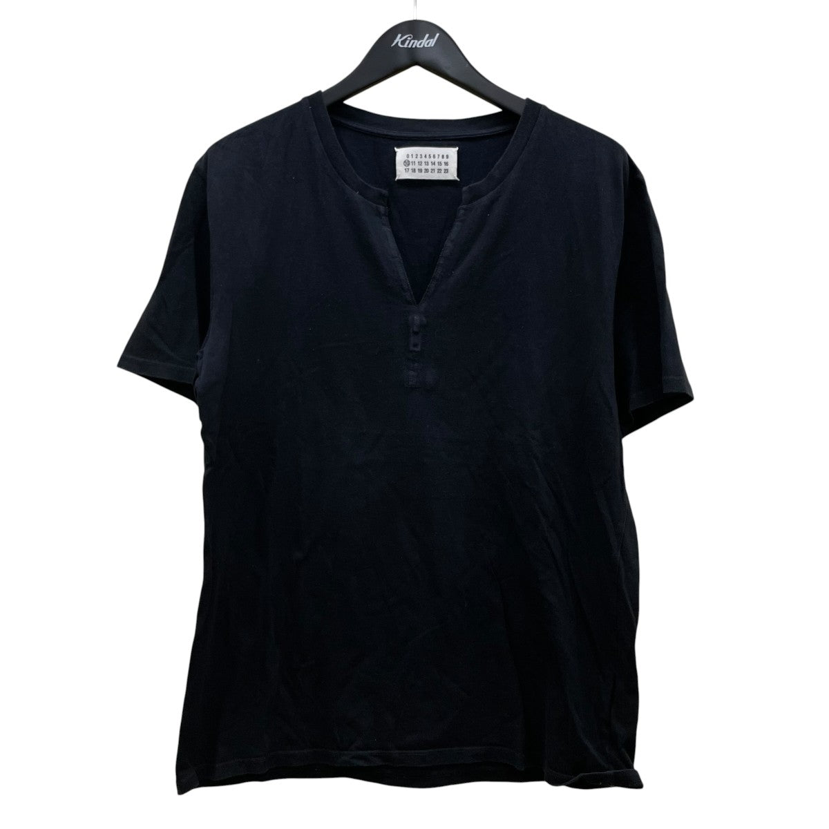 Maison Margiela 無地 Vネック ヘンリーネック 半袖Tシャツ コットンTシャツ 古着・中古-1枚目のアイテム画像