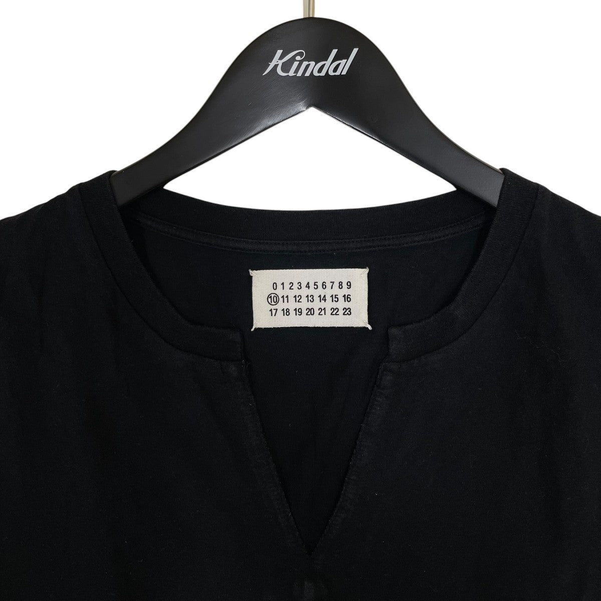 Maison Margiela 無地 Vネック ヘンリーネック 半袖Tシャツ コットンTシャツ 古着・中古-3枚目のアイテム画像