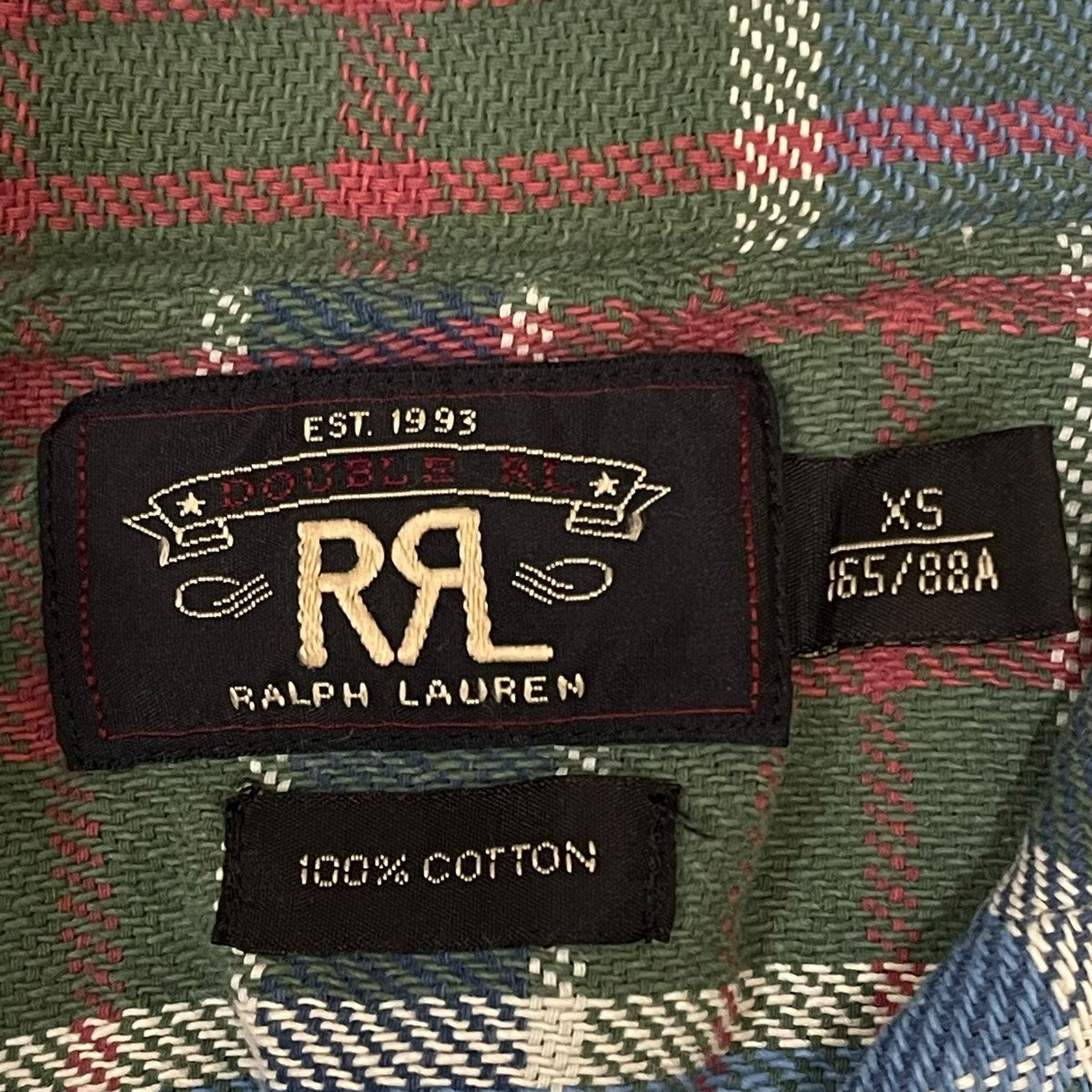 RRL(ダブルアールエル) ガラスボタン長袖チェックシャツ65978 65978