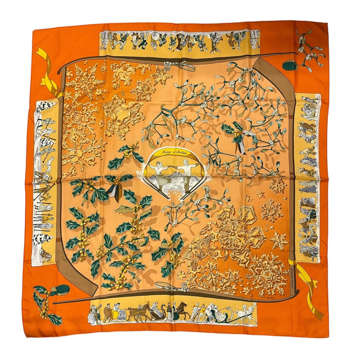 HERMES カレ90 去年の雪シルクスカーフ 古着・中古-1枚目のアイテム画像