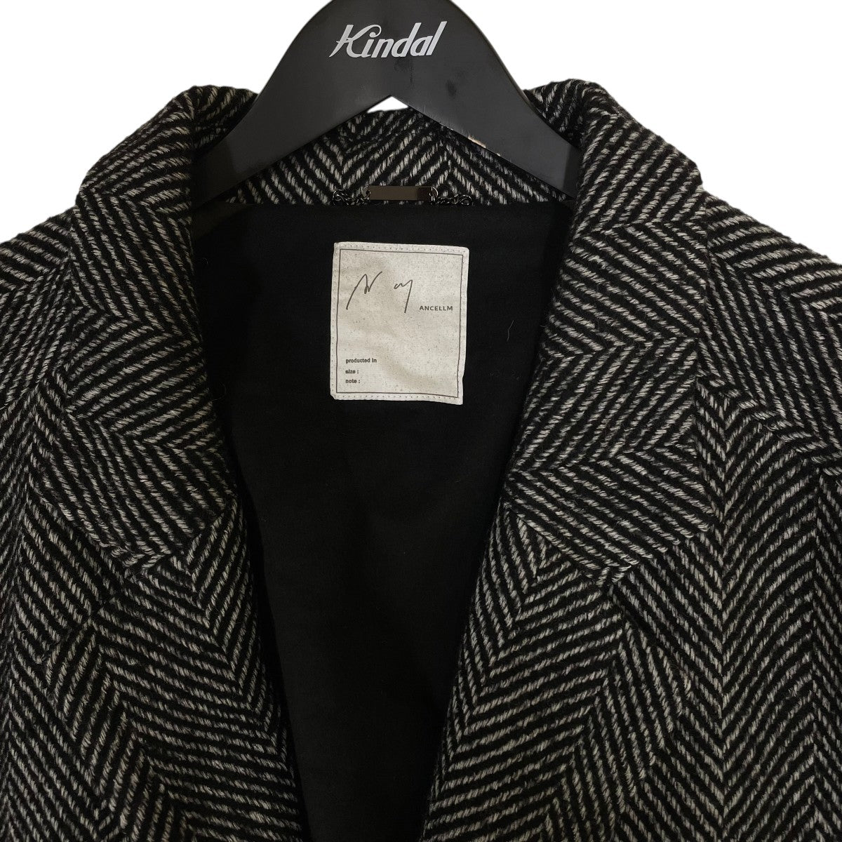 ANCELLM(アンセルム) 25AWSEMI-DOUBLE CHESTER COATヘリンボーン