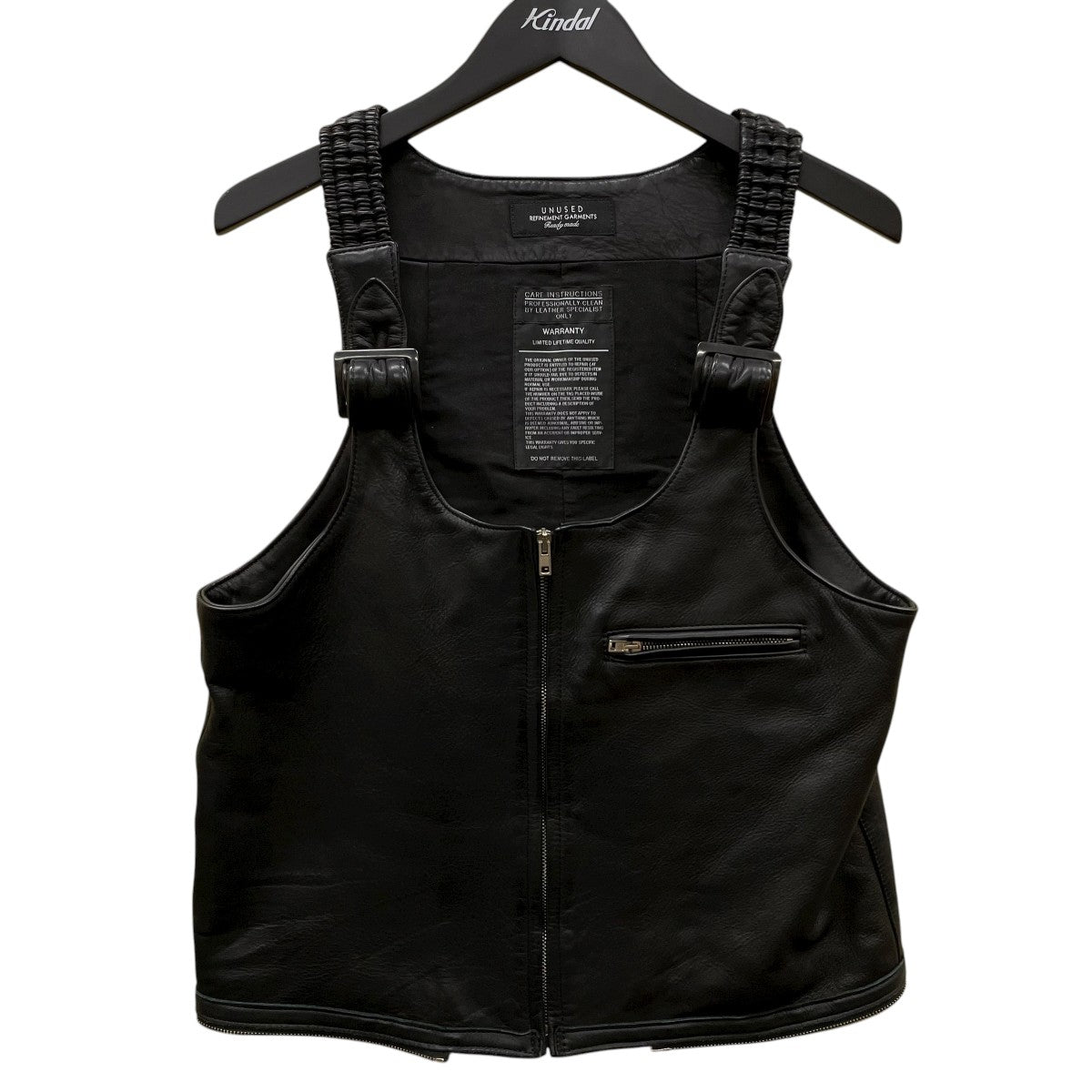 a　UNUSED アンユーズド レザーベスト UNUSED(アンユーズド) STRAP VESTレザーベスト ブラック サイズ 3