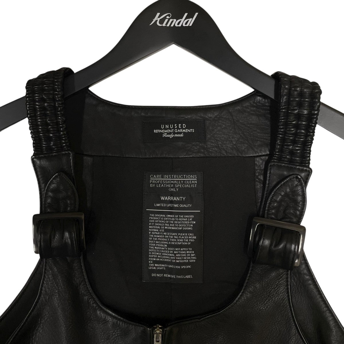 UNUSED(アンユーズド) STRAP VESTレザーベスト ブラック サイズ 3