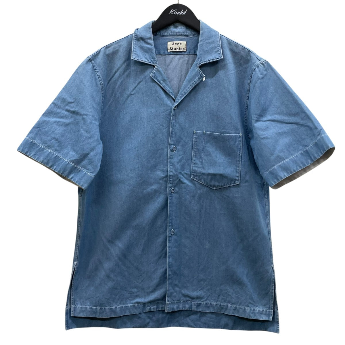 ACNE STUDIOS ELM DENIMオープンカラー デニムシャツ 半袖シャツ コットンシャツ214166 古着・中古-1枚目のアイテム画像