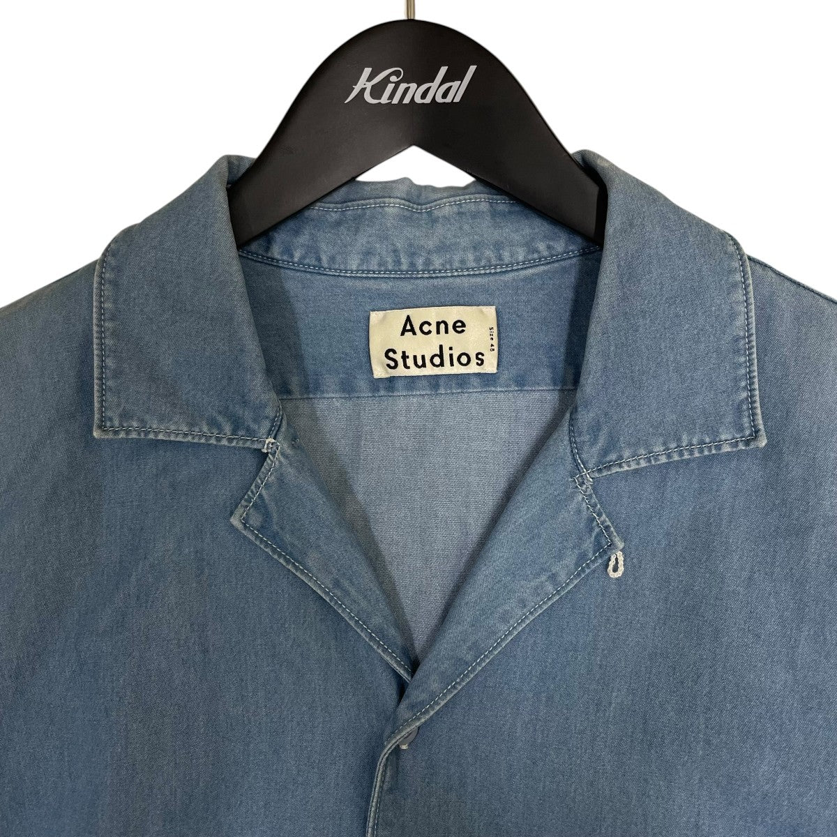 ACNE STUDIOS ELM DENIMオープンカラー デニムシャツ 半袖シャツ コットンシャツ214166 古着・中古-3枚目のアイテム画像