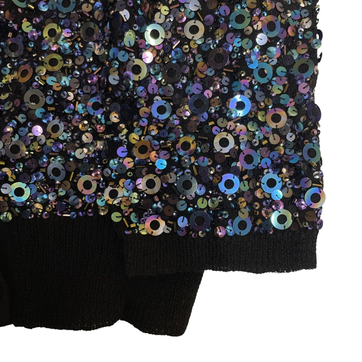 DRIES VAN NOTEN Vネック ニット 黒 スパンコール レース DRIES VAN NOTEN(ドリスヴァンノッテン) スパンコールカーディガン