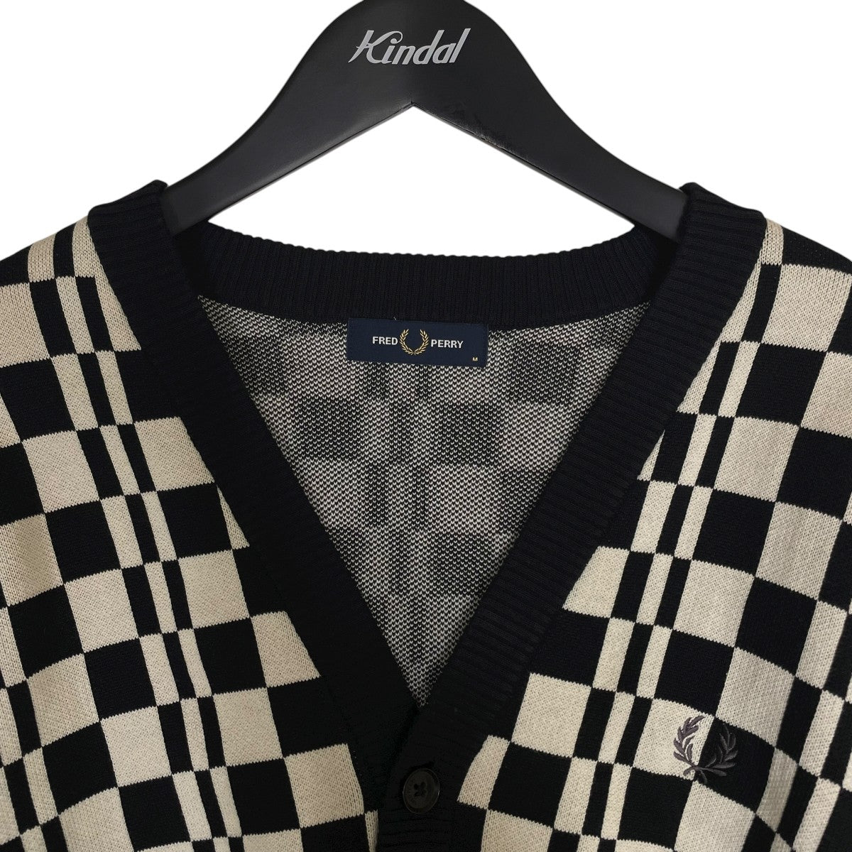 CHEQUERBOARD CARDIGANチェックコットンニットカーディガンK4529