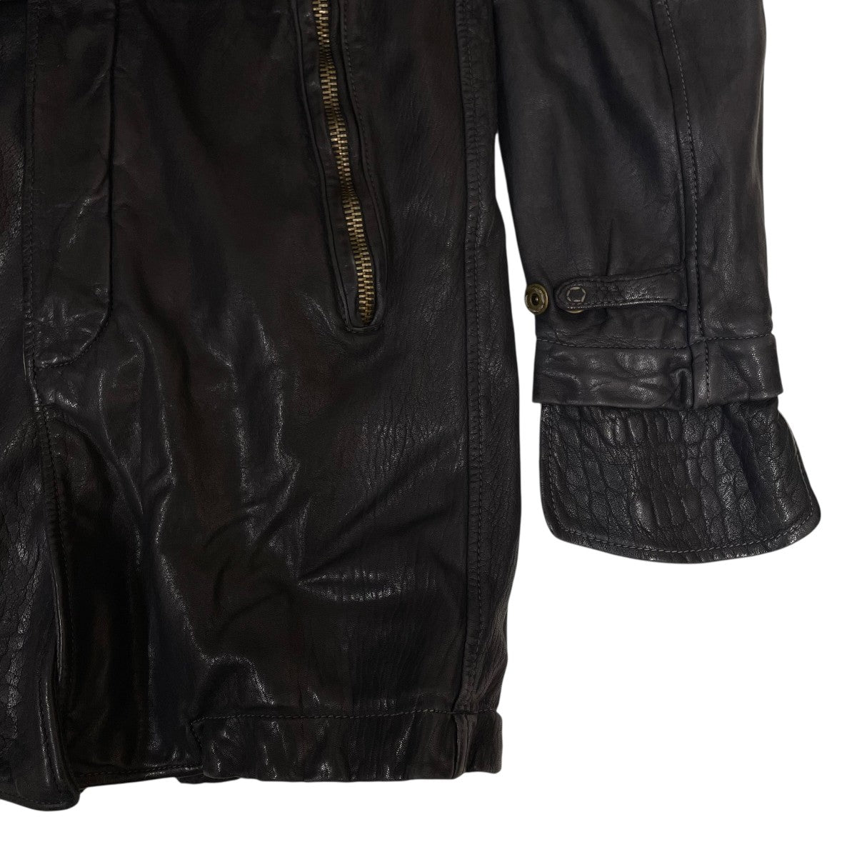 美品 giorgio brato ジョルジオブラット レザーコート 型押し GIORGIO BRATO ジョルジョブラット ブラックレザーコート 46