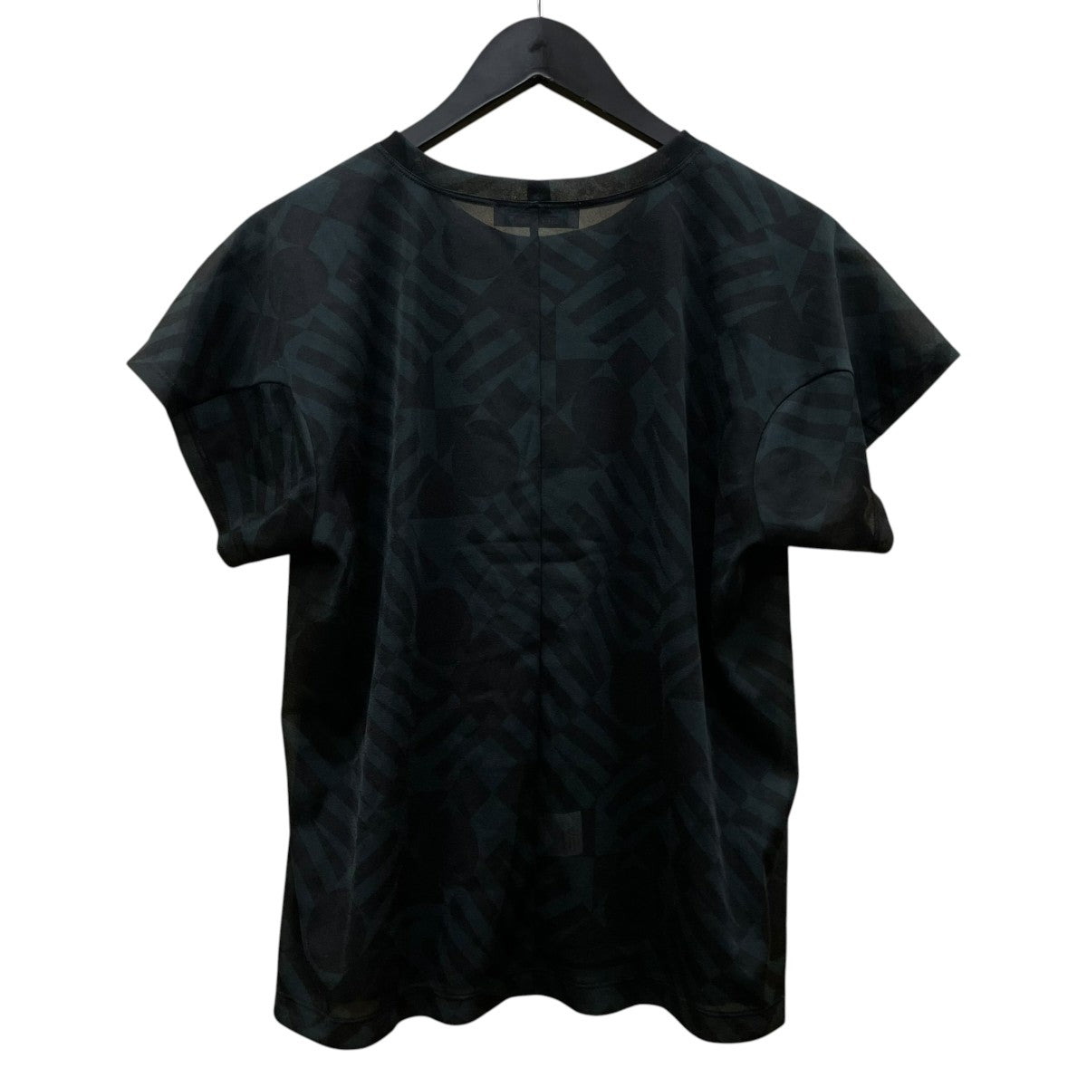132 5． ISSEY MIYAKE 幾何学 総柄 シアー 半袖Tシャツ1L41JK721 古着・中古-2枚目のアイテム画像