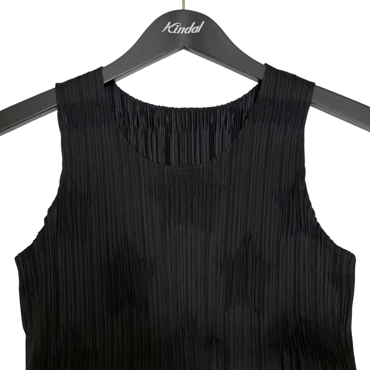 PLEATS PLEASE 縦プリーツ加工 エンボス加工 星 ボーダー ノースリーブワンピースPP81 JH147 古着・中古-3枚目のアイテム画像