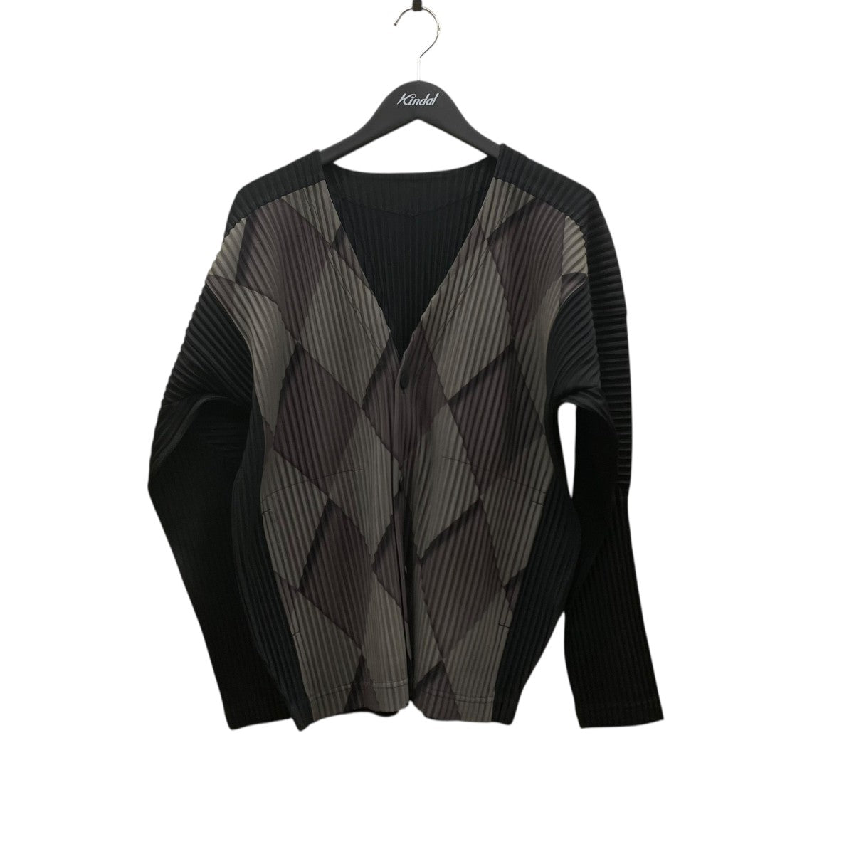 ホームピレッセ ブラック プリーツカーディガン 中古・古着通販】HOMME PLISSE ISSEY MIYAKE (オムプリッセ イッセイ