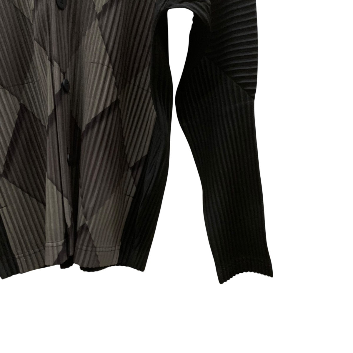 H' PLISSE ブラック プリーツカーディガン H' PLISSE ブラック プリーツカーディガン 中古・古着通販】HOMME