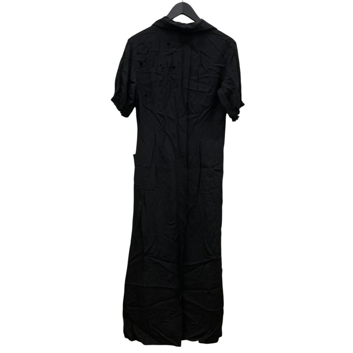 Y’s CUPRO DUNGAREE BALLER LACE LEFT SIDE GATHERED DRESSオープンカラーシャツワンピース 半袖ワンピースYP-D04-205 古着・中古-2枚目のアイテム画像
