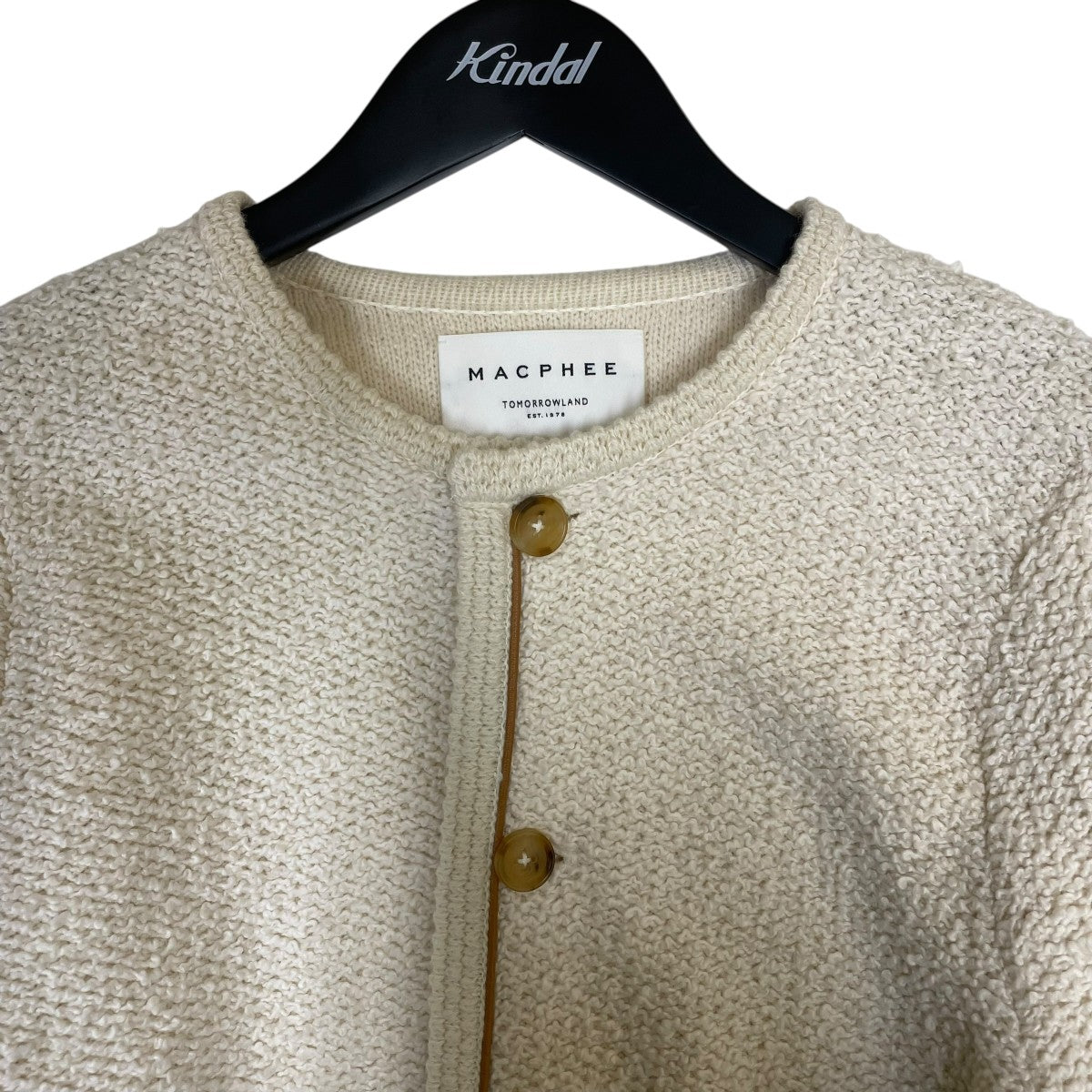 MACPHEE(マカフィー) パイピング クルーネックカーディガン12-02-44