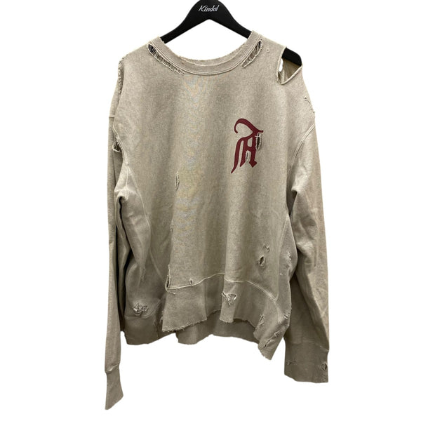 ANCELLM(アンセルム) CRASH SWEAT SHIRクラッシュ加工クルーネック