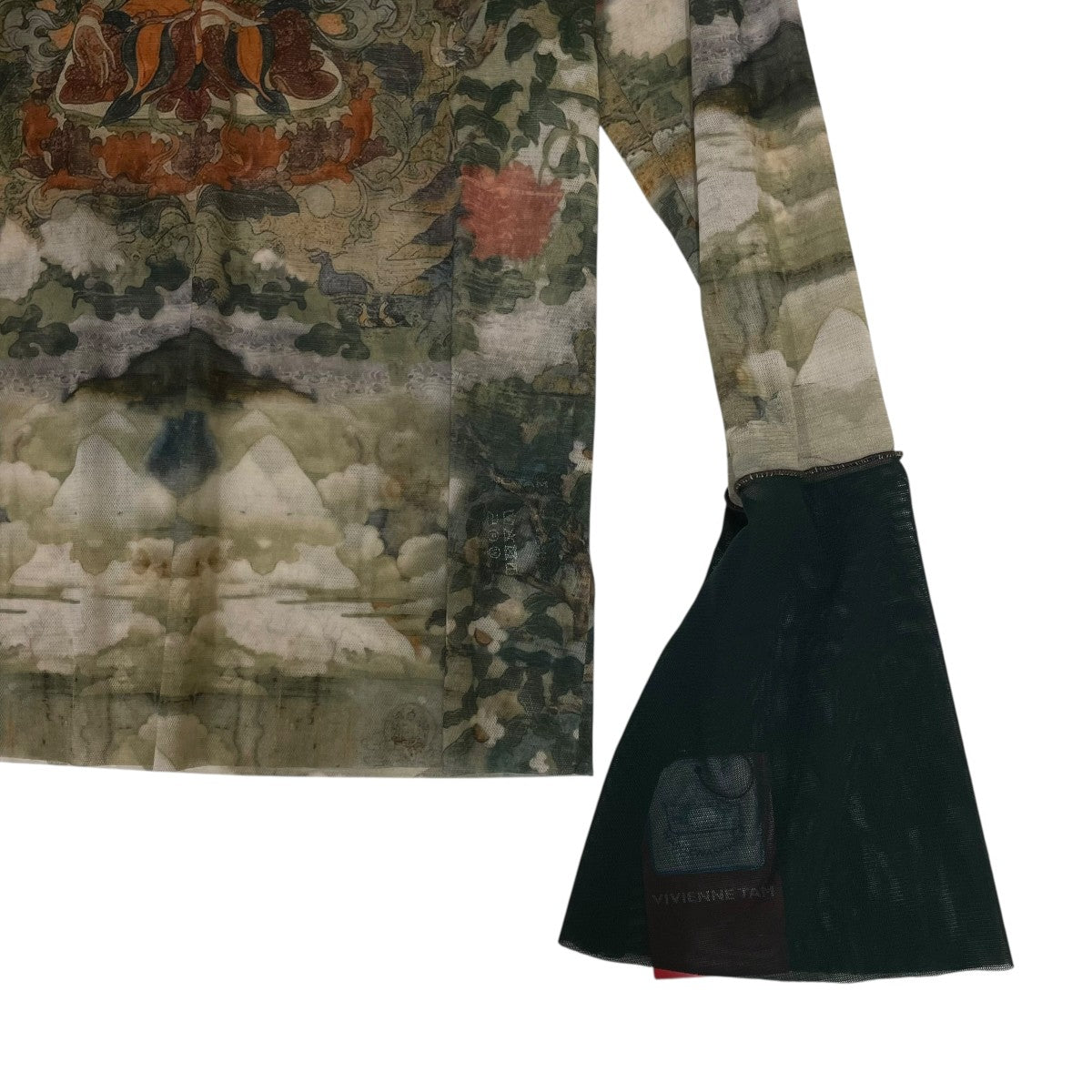 VIVIENNE TAM Buddha print net ブラウスロングスリーブカットソー15275910 古着・中古-4枚目のアイテム画像
