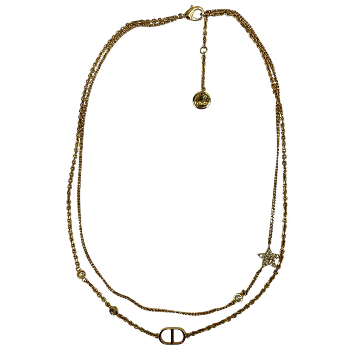 DIOR(ディオール) Petit CD2連チェーンネックレス ゴールド｜【公式