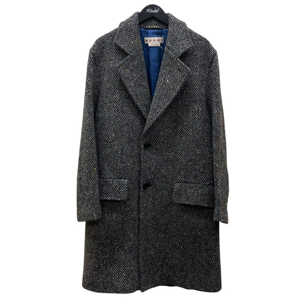 MARNI(マルニ) 22AWウールヘリンボーンカラーネップチェスターコート