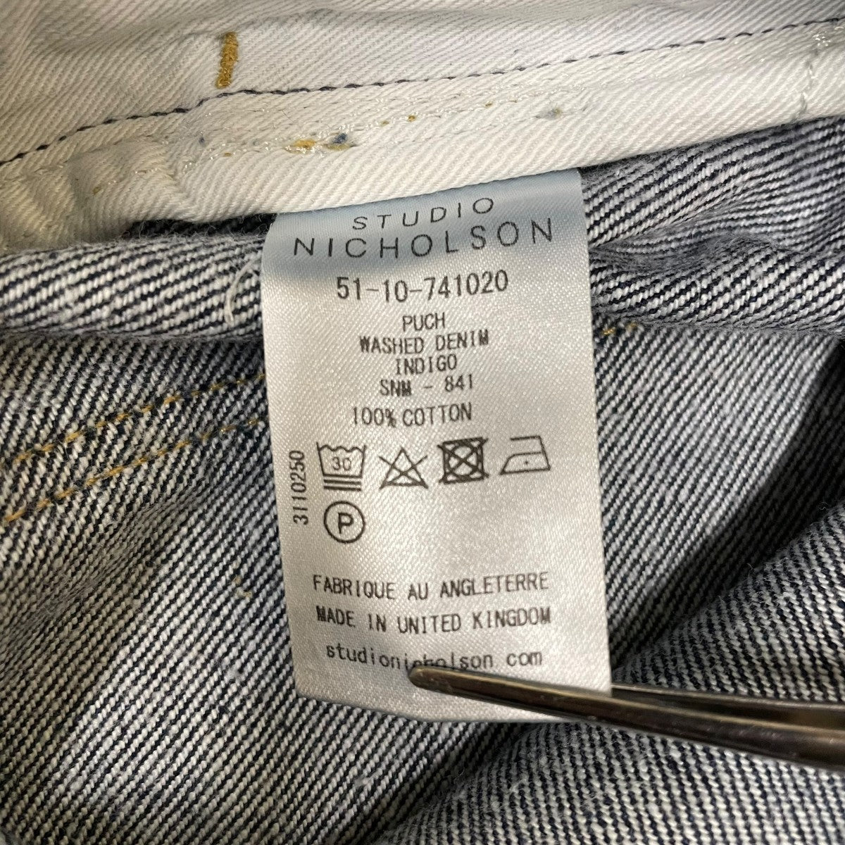 STUDIO NICHOLSON(スタジオニコルソン) WASHED DENIMウォッシュド加工