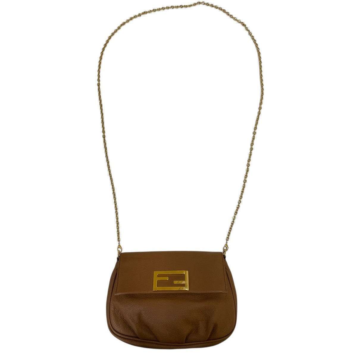 FENDI(フェンディ) レザーチェーンショルダーバッグ ブラウン｜【公式