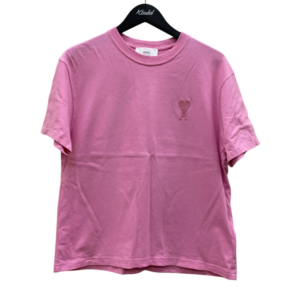 AMI Alexandre Mattiussi ハートロゴ ワッペン 半袖Tシャツ コットンTシャツUTS004.726 古着・中古-1枚目のアイテム画像