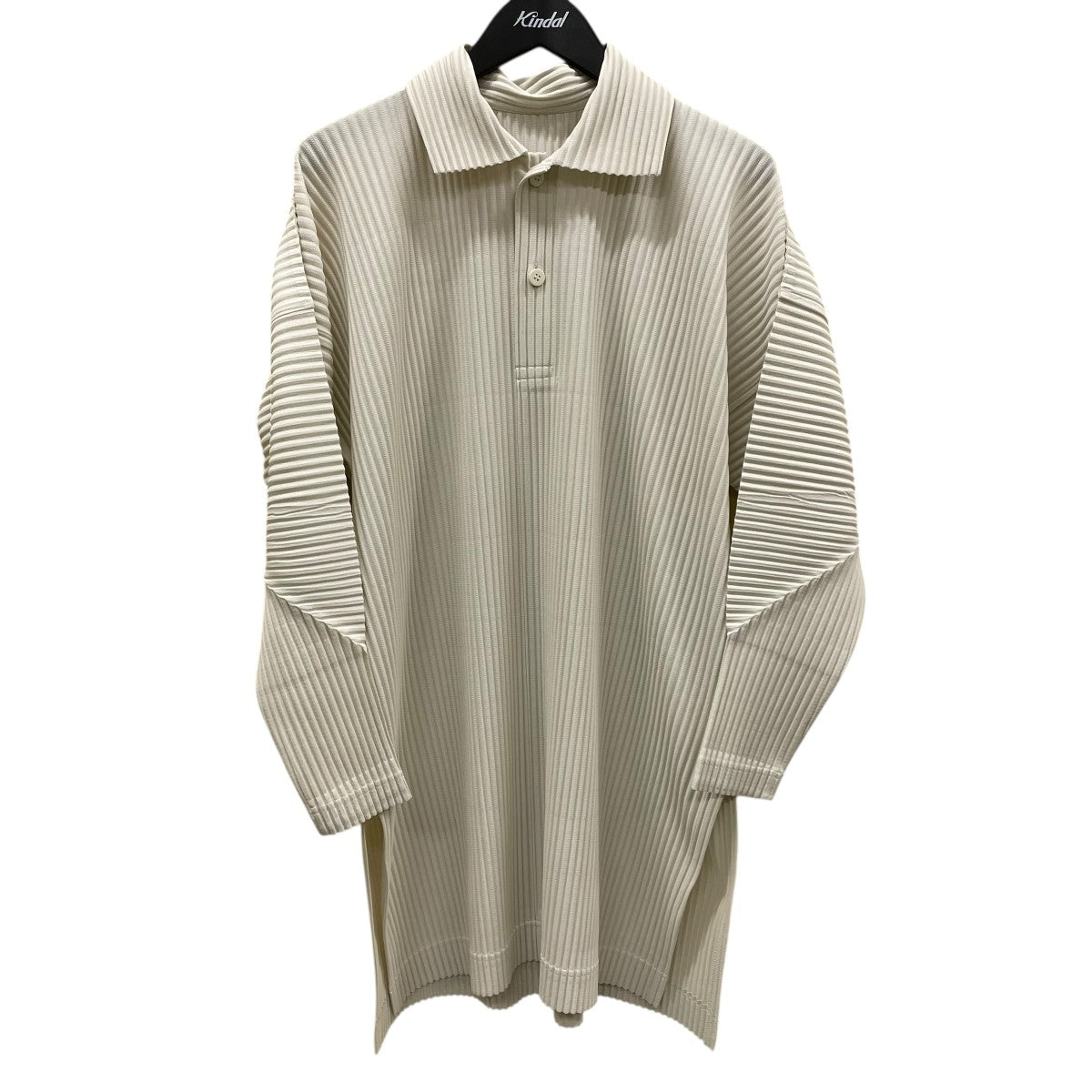 HOMME PLISSE ISSEY MIYAKE ロング長袖ポロシャツHP11JM117 古着・中古-1枚目のアイテム画像