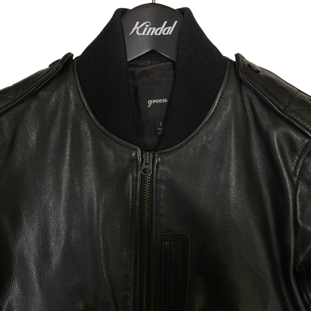 green カウレザーレザージャケット0720 7466 古着・中古-3枚目のアイテム画像