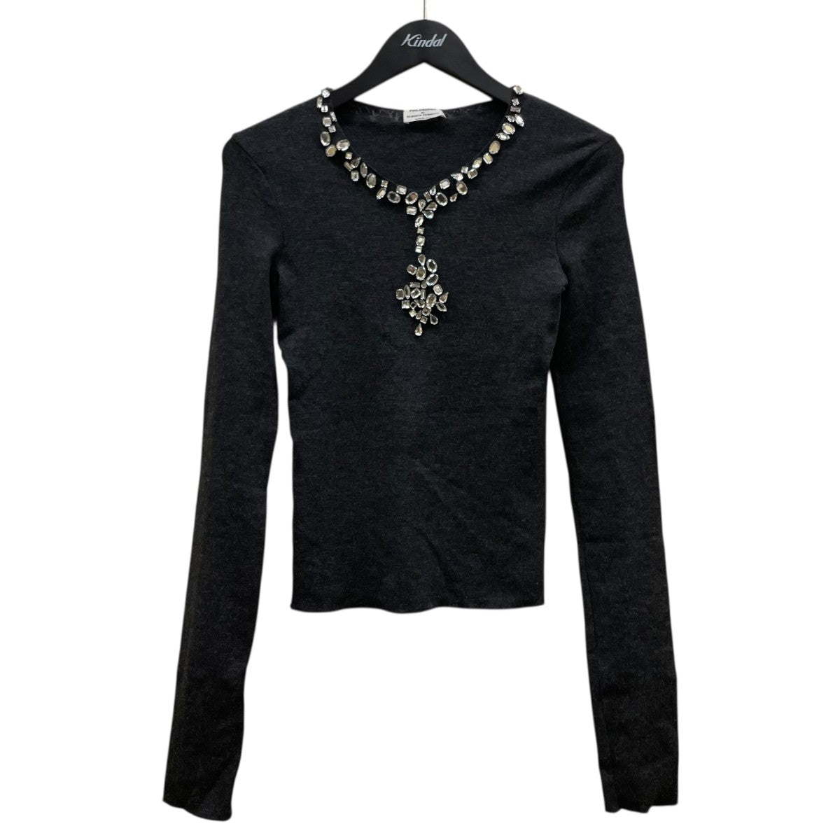 PHILOSOPHY DI ALBERTA FERRETTI ラインストーンVネックニット 古着・中古-1枚目のアイテム画像