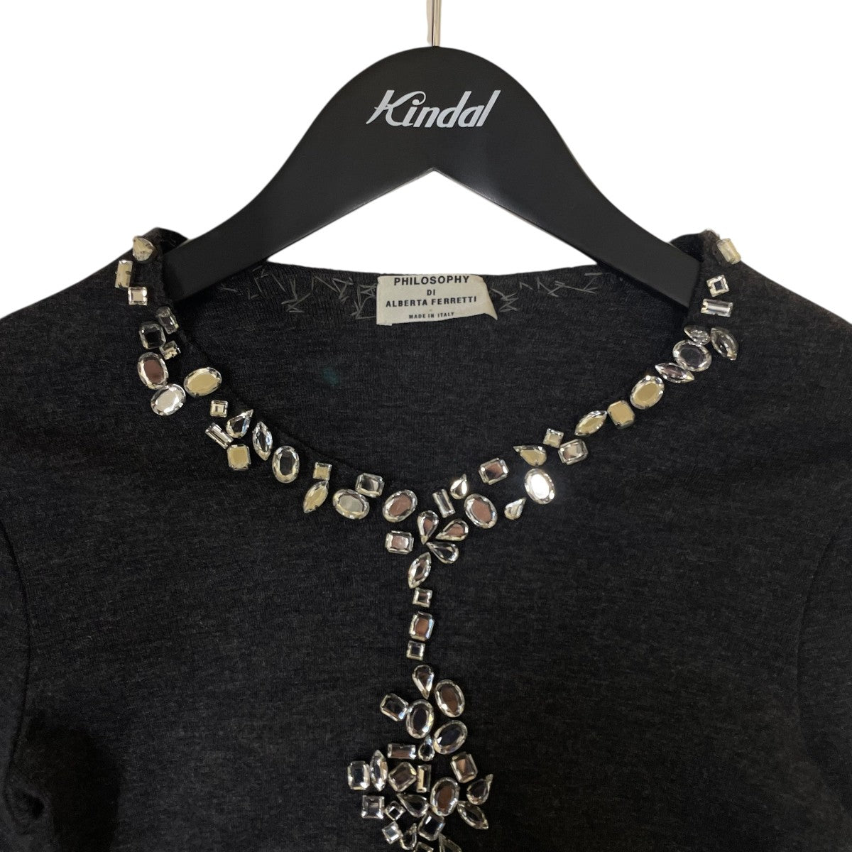 PHILOSOPHY DI ALBERTA FERRETTI ラインストーンVネックニット 古着・中古-3枚目のアイテム画像