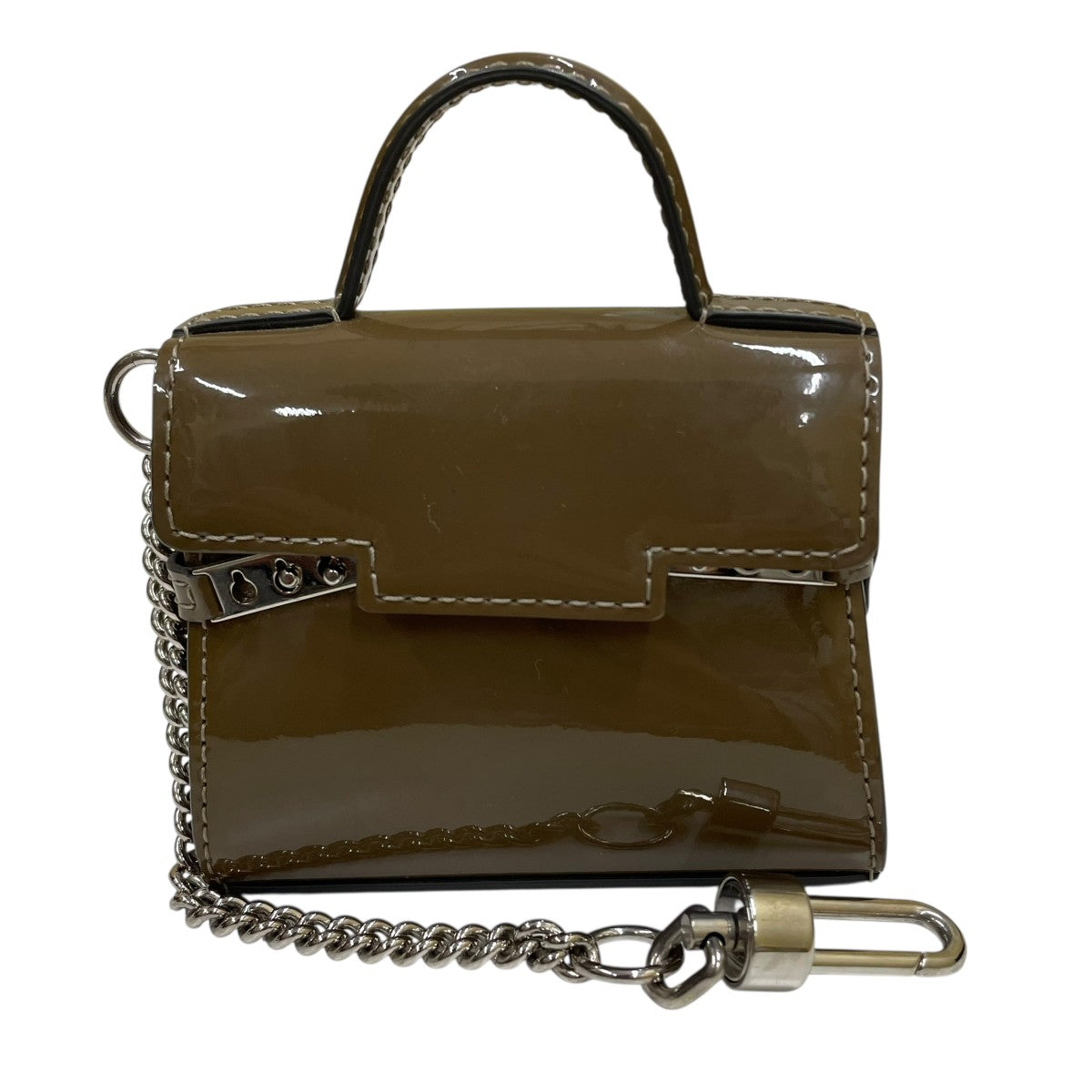 DELVAUX デルヴォー タンペート エナメルレザー エトゥープ チャーム DELVAUX(デルヴォー) タンペート エナメルバッグチャーム キーホルダー
