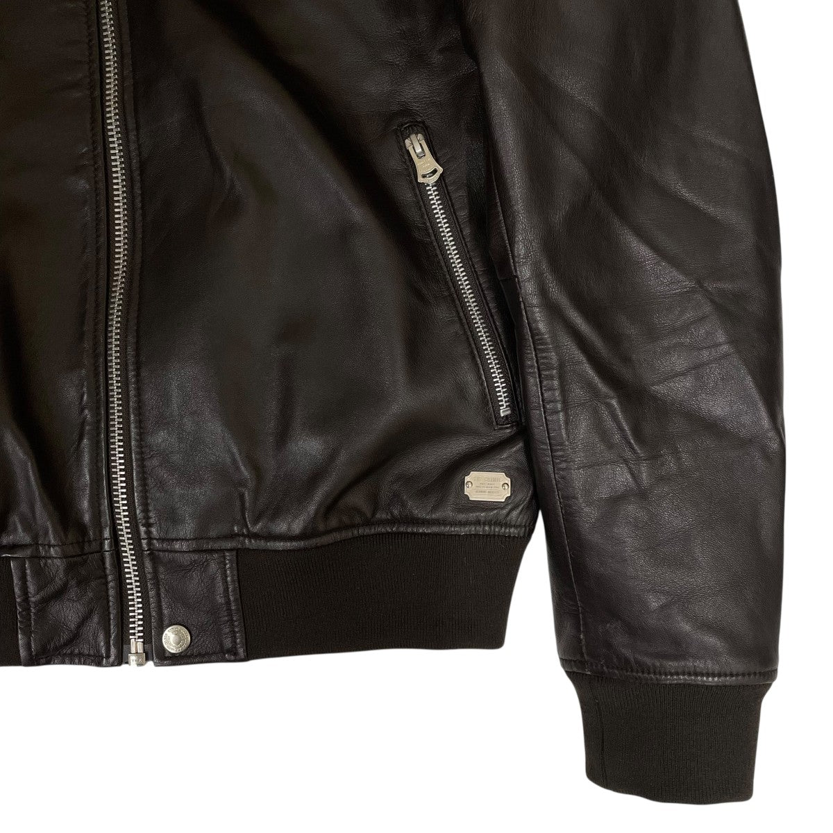 LAMB LEATHER BOMBER JACKETラムレザーボンバージャケットCR1 02B5 JK07