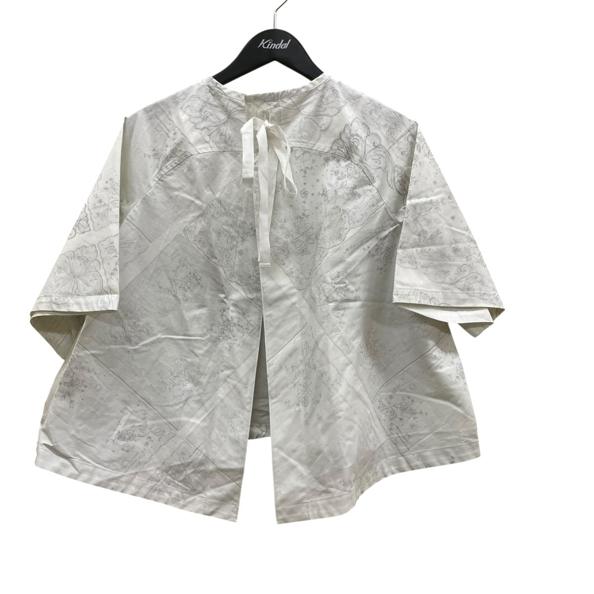 TAO COMME des GARCONS 半袖ブラウスTI-B003 綿ｳｪｻﾞｰ汕頭柄ﾌﾟﾘﾝﾄ 古着・中古-1枚目のアイテム画像